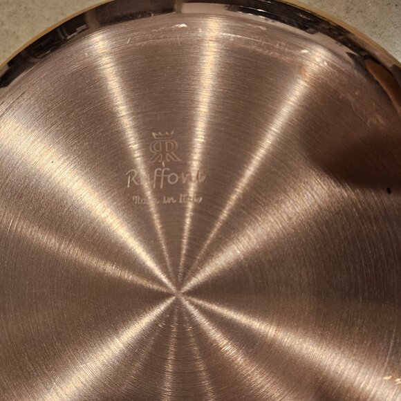 RARE RUFFONI COPPER HAMMERED COPPER CHEF'S PAN RISOTTO POT - Picture 9 of 10